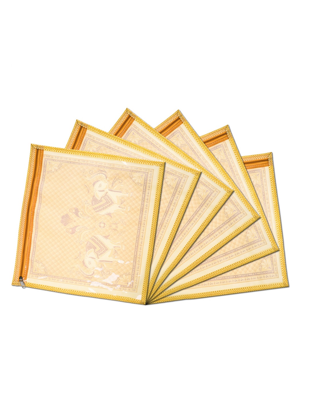 

Kuber Industries Cream Coloured & Yellow 6 Pieces Printed Multi-Utility Organisers
