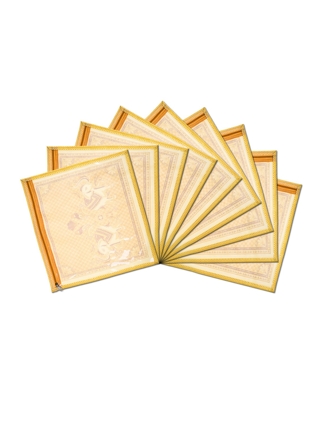 

Kuber Industries Cream & Yellow 9 Pieces Printed Multi-Utility Covers