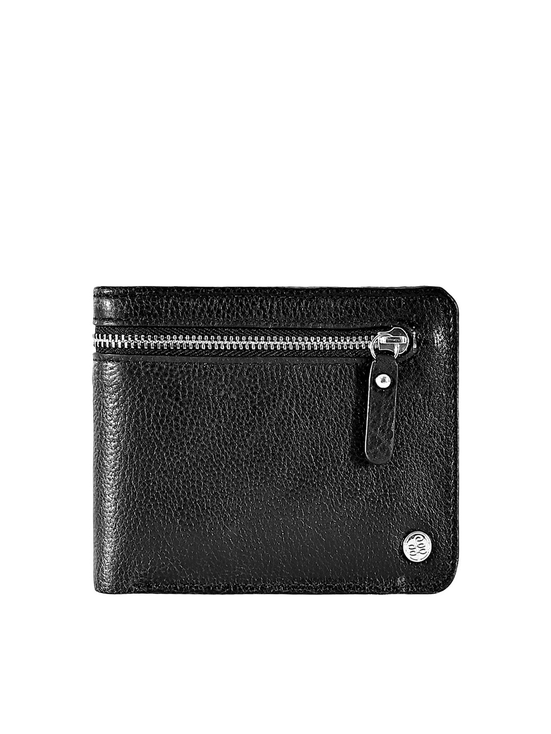 

Eske Men Textured Leather Two Fold Wallet, Black