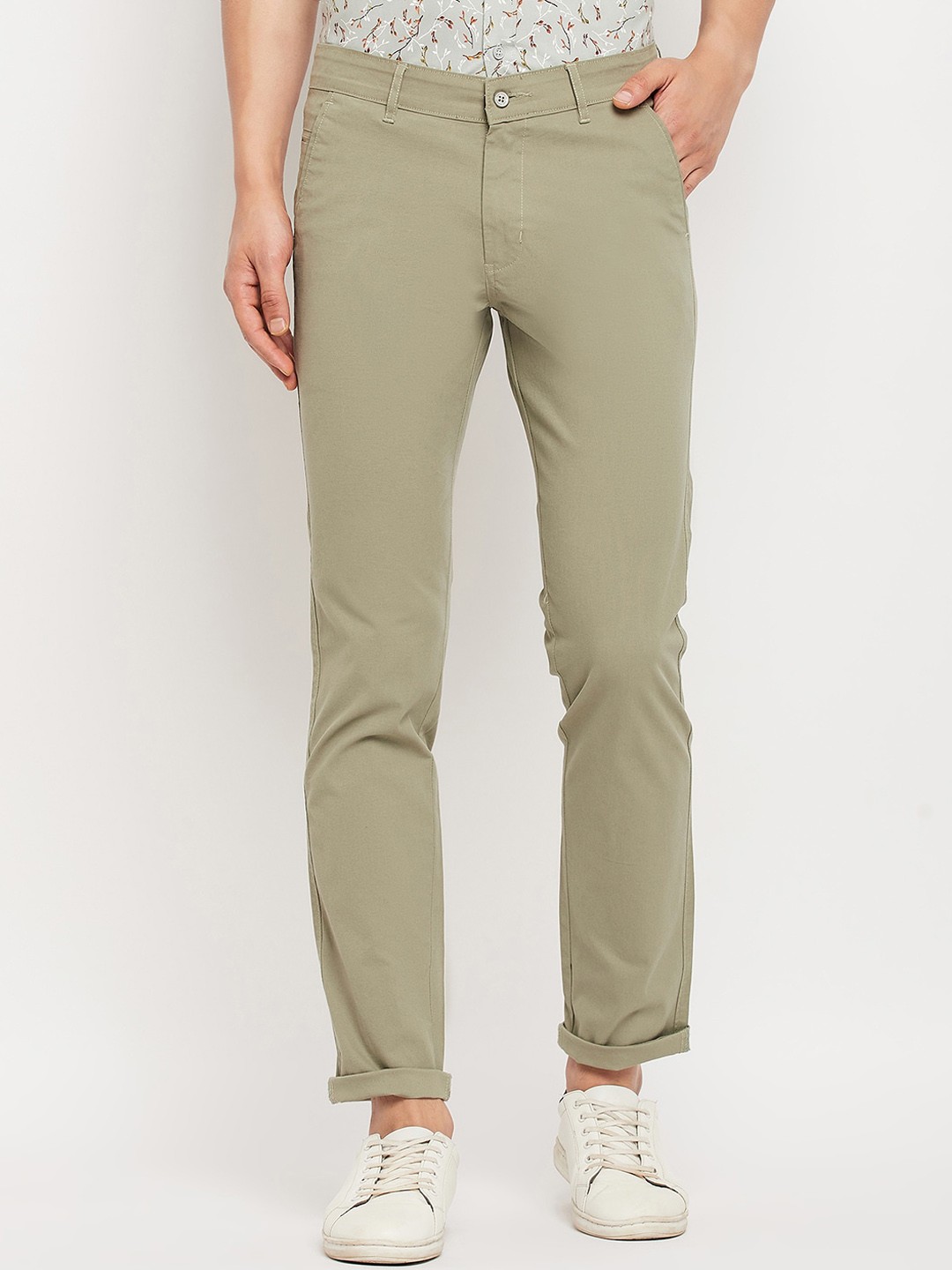 

Duke Men Slim Fit Cotton Trousers, Green