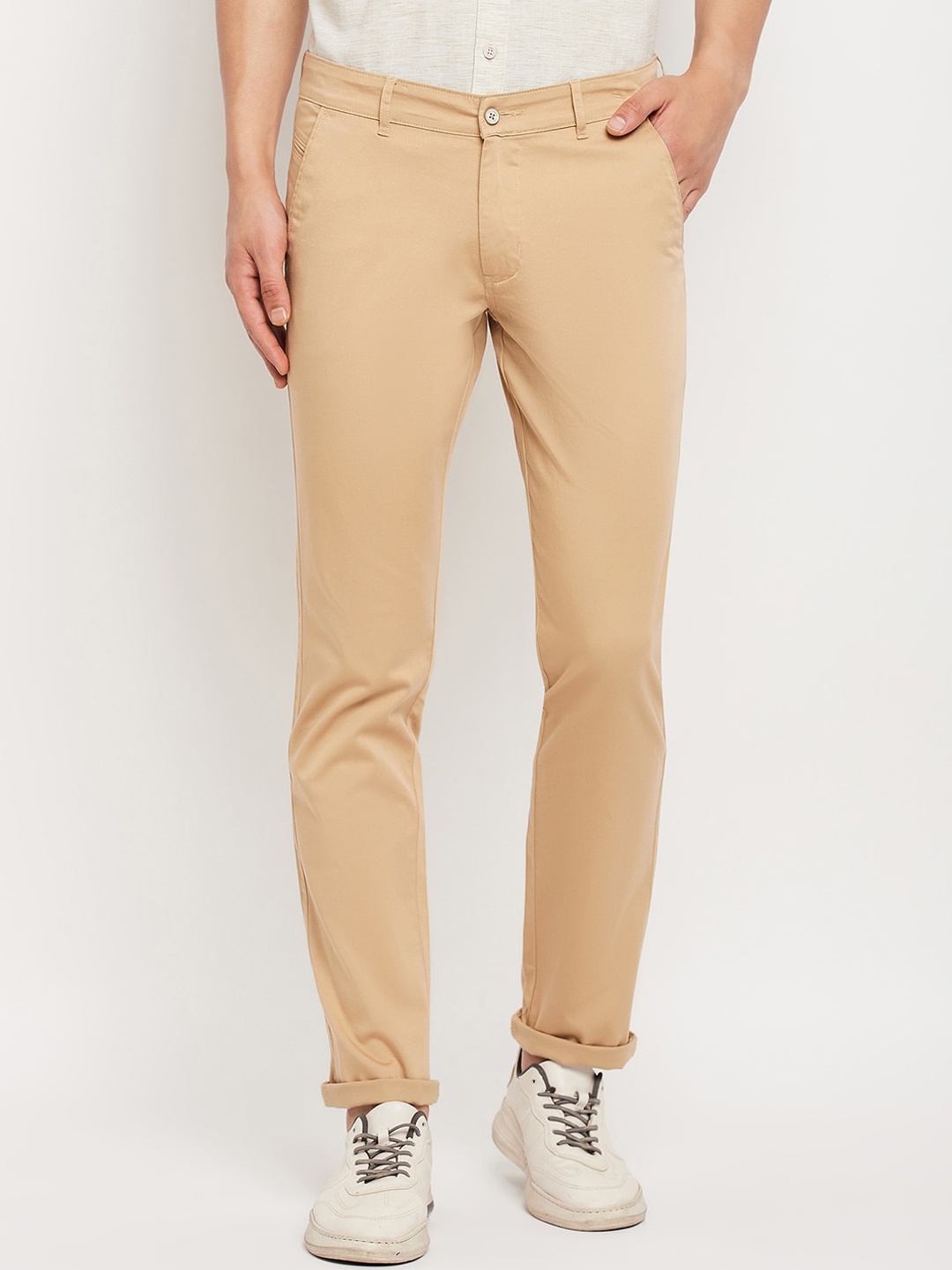 

Duke Men Slim Fit Cotton Chino Trousers, Khaki