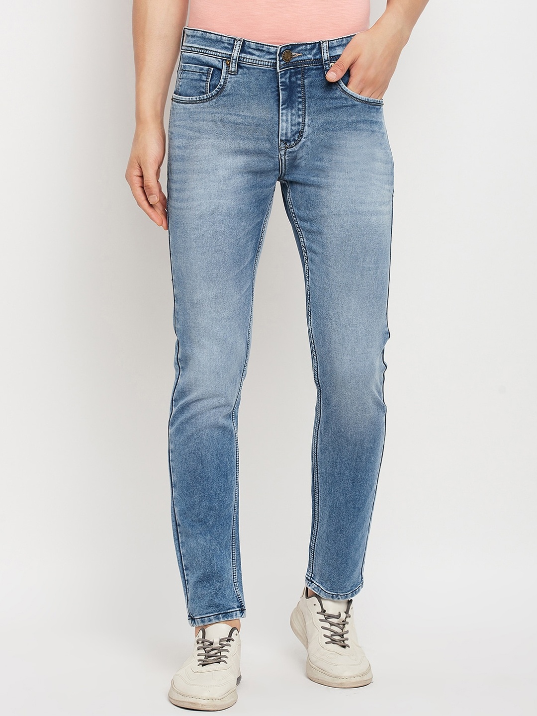 

Duke Men Slim Fit Heavy Fade Stretchable Jeans, Blue