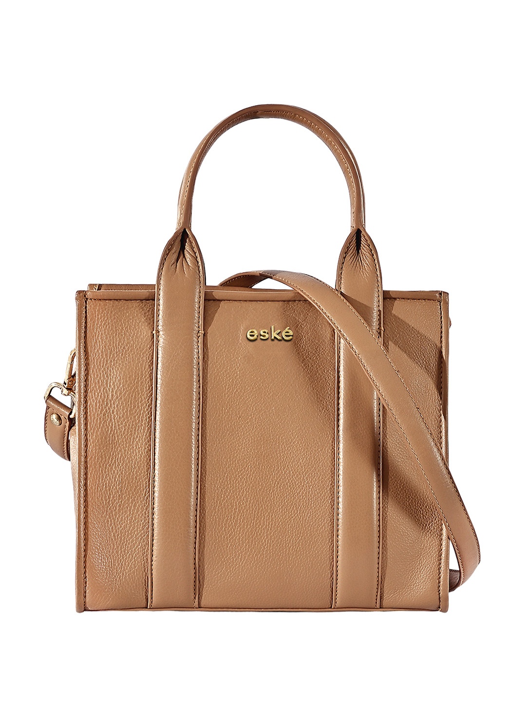 

Eske Textured Leather Oversized Shopper Handheld Bag, Tan