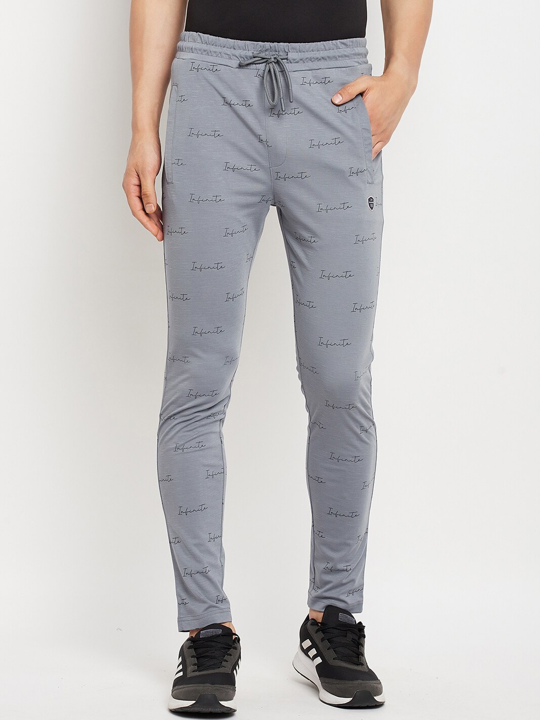 

Duke Men Printed Cotton Track Pants, Grey