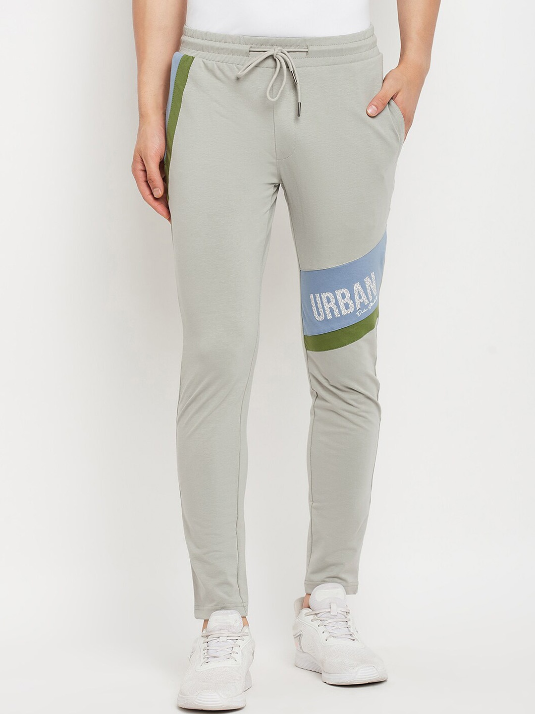 

Duke Men Printed Cotton Track Pants, Grey