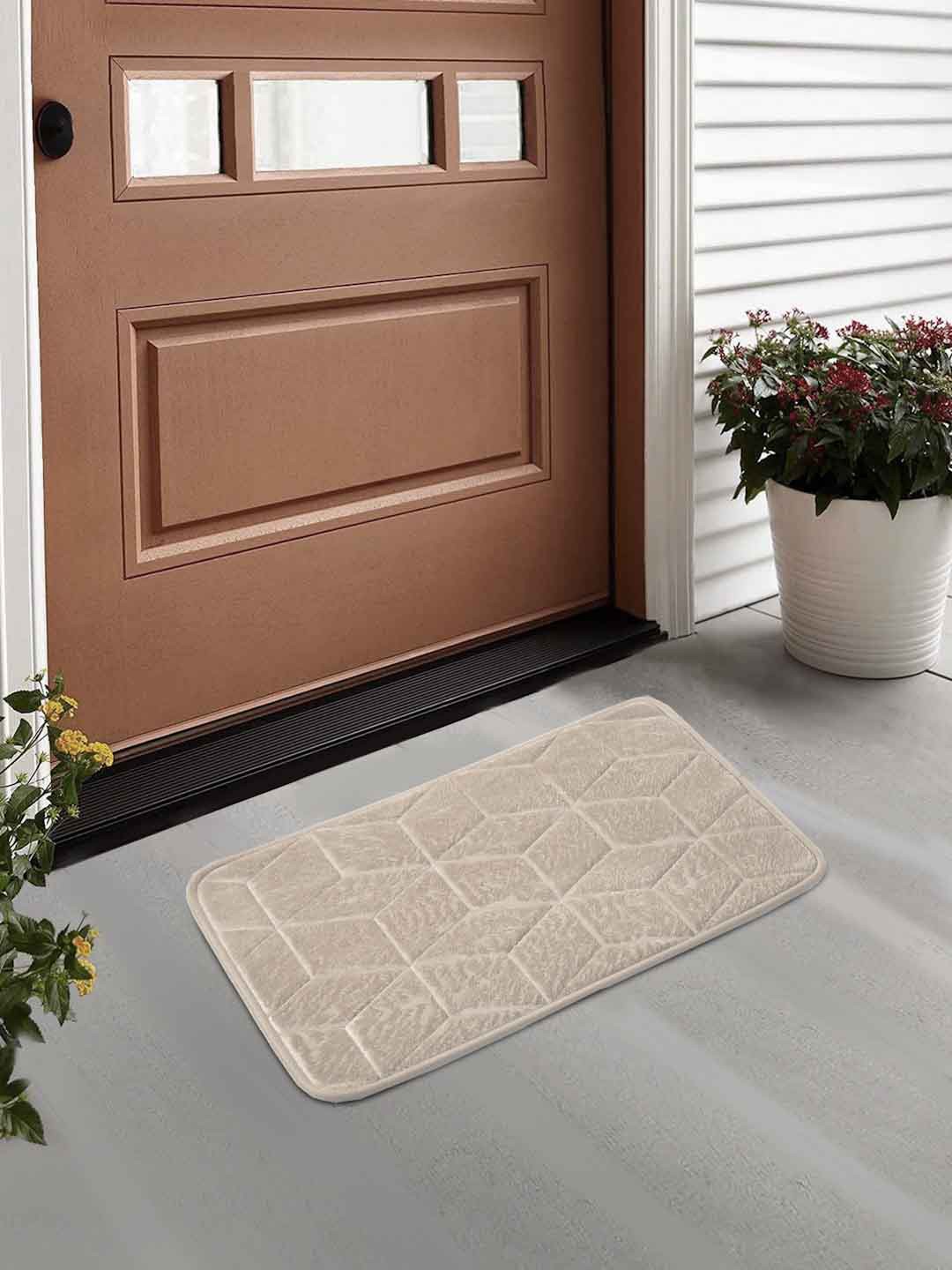 

FABINALIV Beige Textured Anti-Skid Doormat