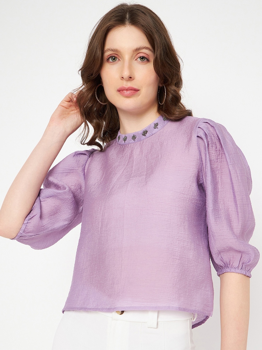 

Madame Puff Sleeve Top, Purple