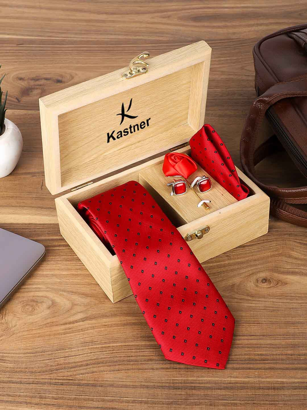 

Kastner Men Set Of 4 Accessory Gift Set, Red