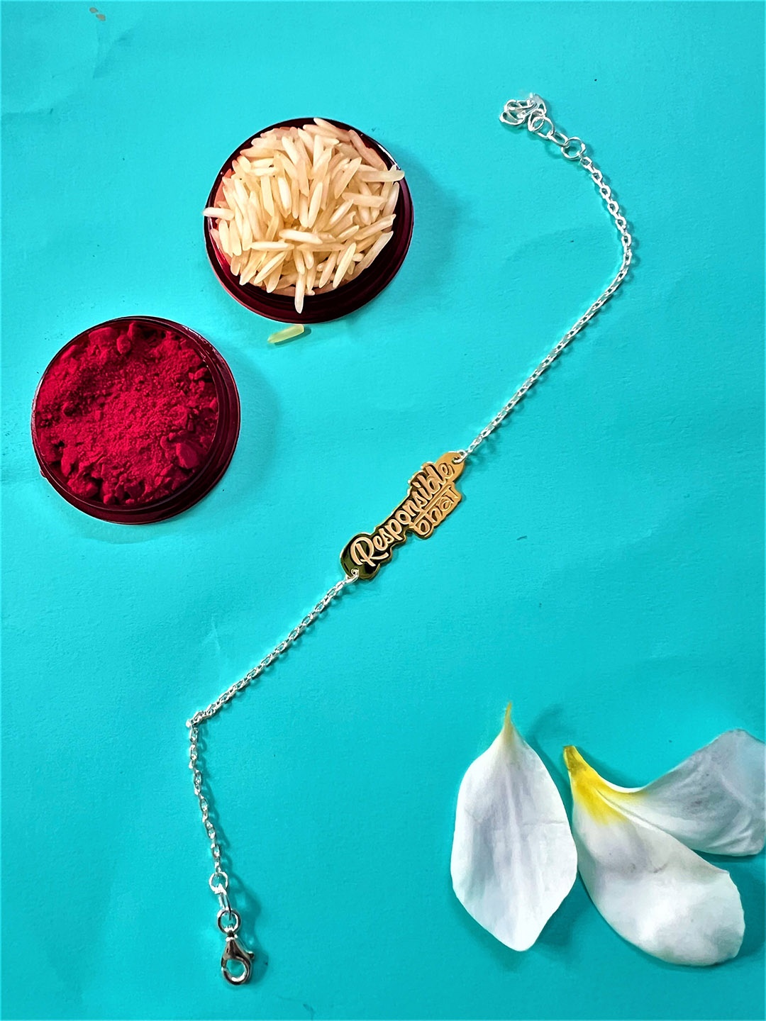 

Arte Jewels Men Responsible Bhai Charm Wraparound Rakhi, Silver