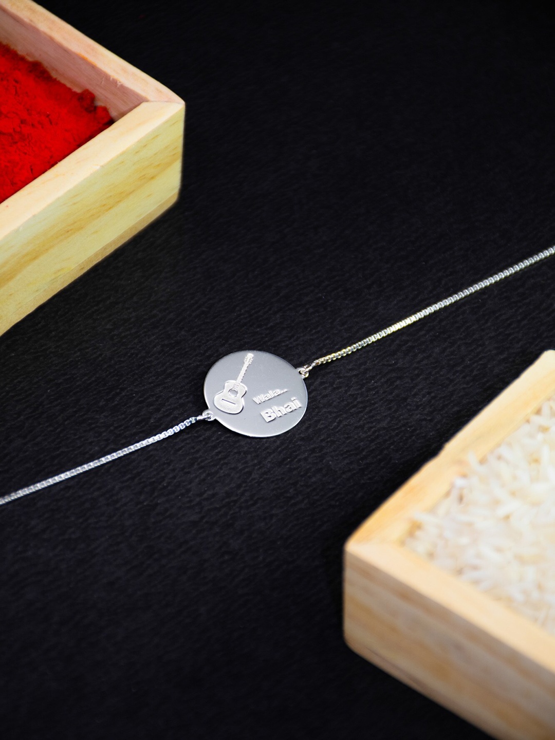 

Arte Jewels Men Guitar Wala Bhai Charm Rakhi, Silver