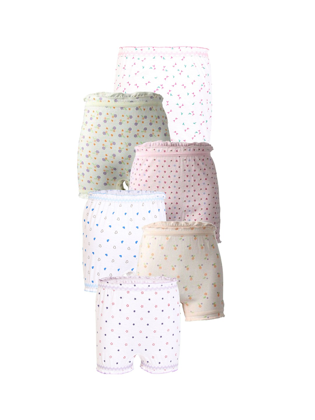 

CAREPLUS Infant Pack Of 6 Printed Pure Cotton Briefs Prince_Wc_Lc_3-6,M-6pc_MY-Brif-B, White