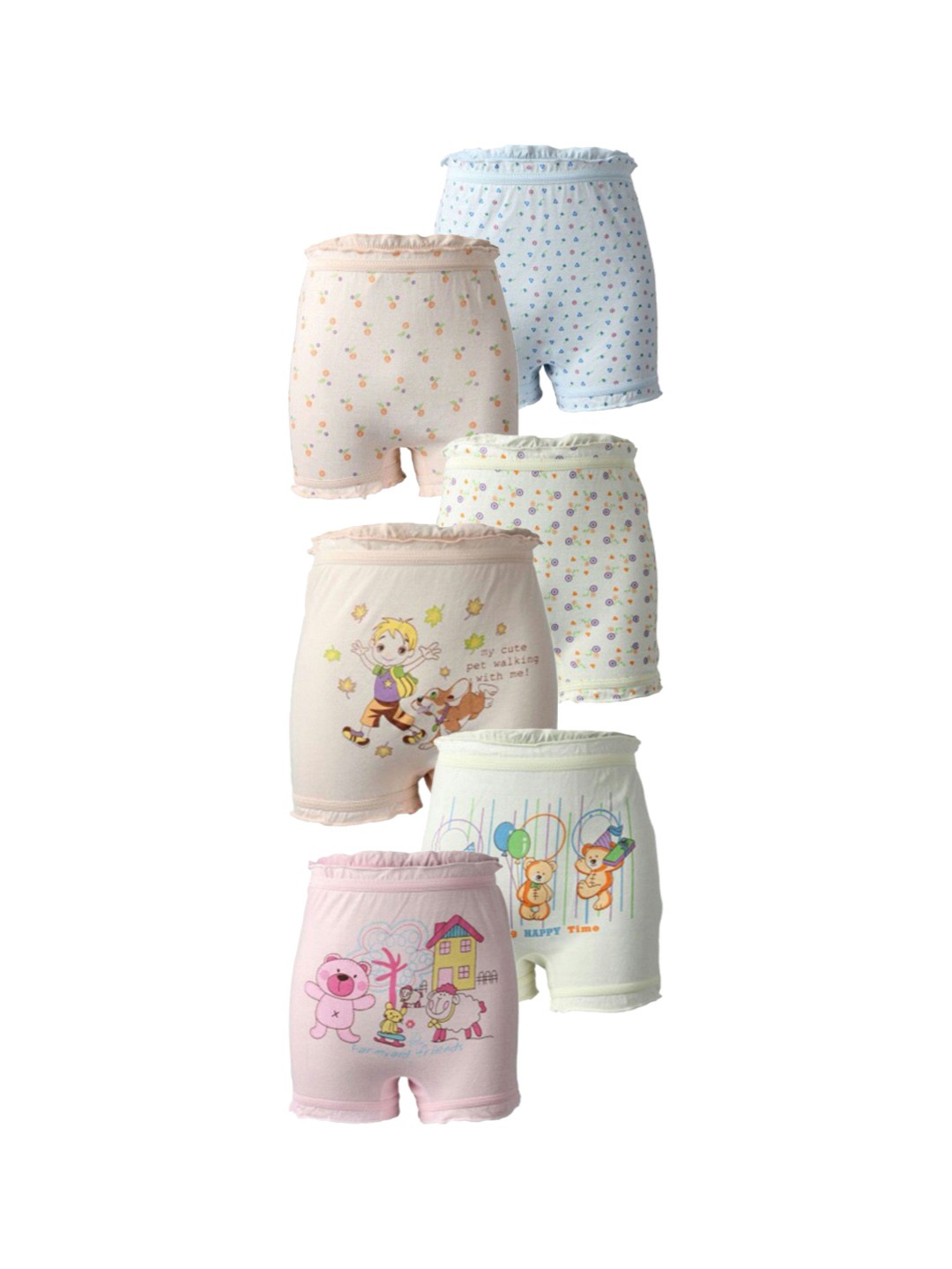 

CAREPLUS Kids Pack Of 6 Cotton Boy Shorts Briefs Polo_Lc-A_Prince_Lc-B_3-6,M-6pc_MY-Brif-A, White