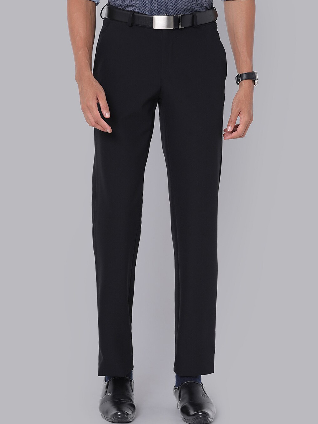 

V Dot Men Black Slim Fit Trousers