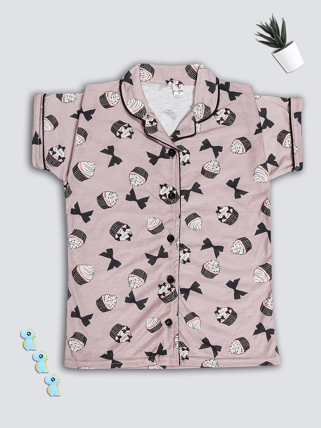 

BURBN Boys Conversational Printed Night Suit, Lavender