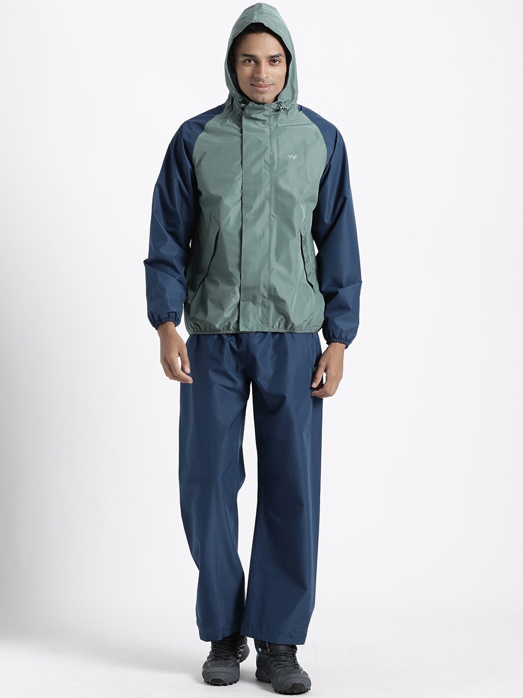 

Wildcraft ColourBlocked Hypadry Technology Waterproof Rain Suit, Green