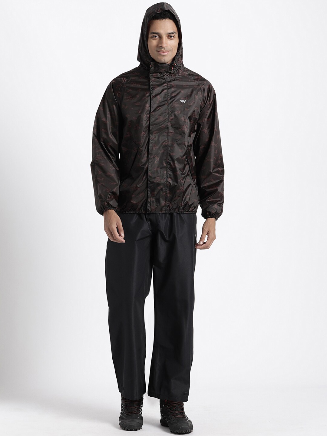

Wildcraft Hooded Waterproof Durable Hypadry Technology Rain Suit, Black