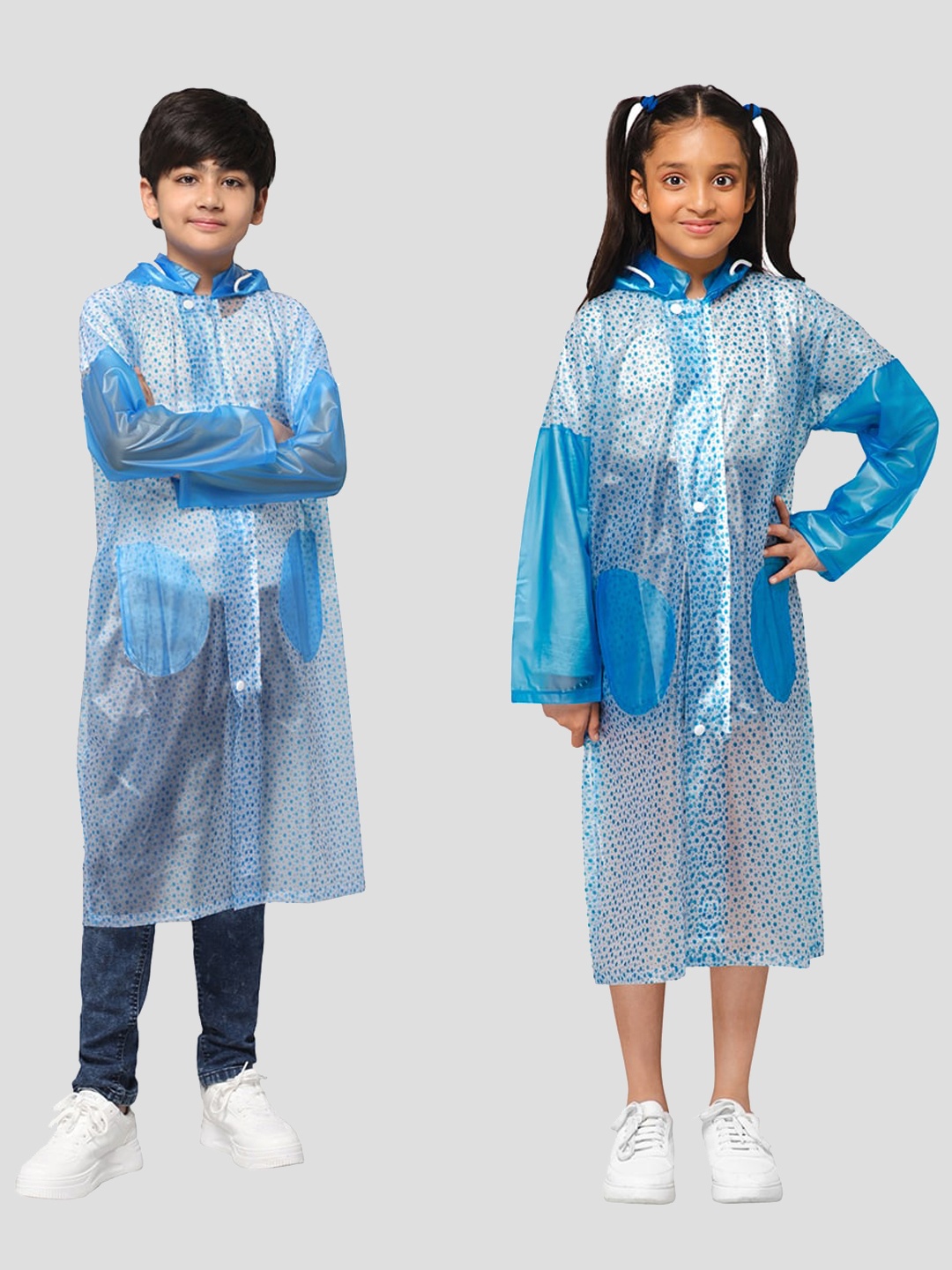 

THE CLOWNFISH Drench Dew Kids Waterproof PVC Rain Suit, Blue