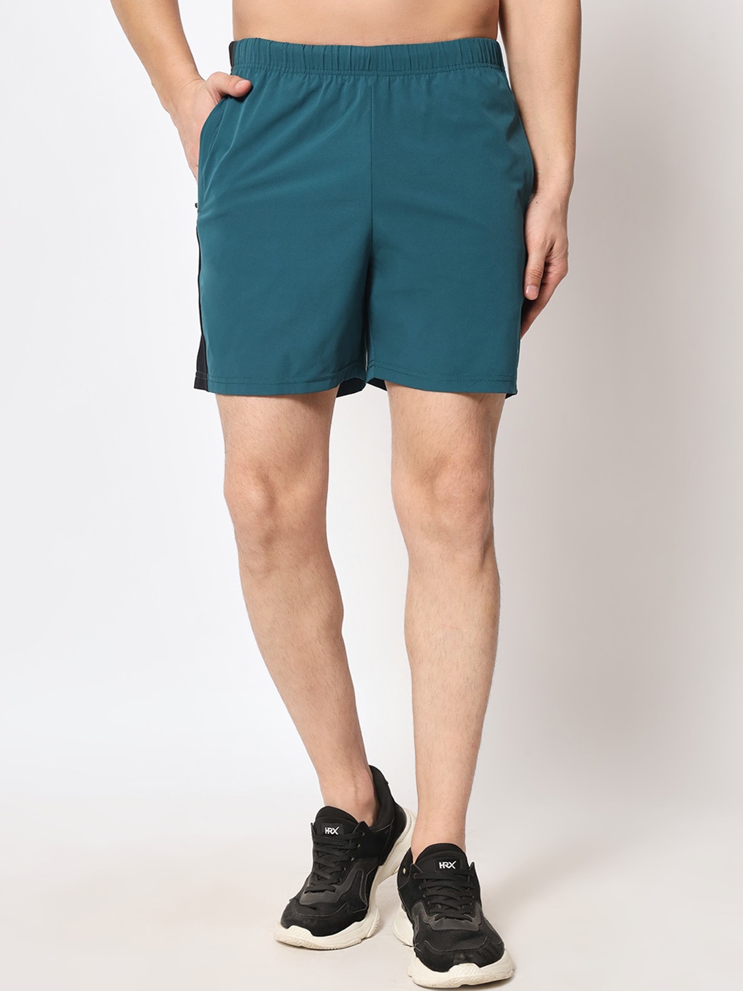 PERFKT-U Men Mid Raise Rapid Dry Sports Shorts, Green