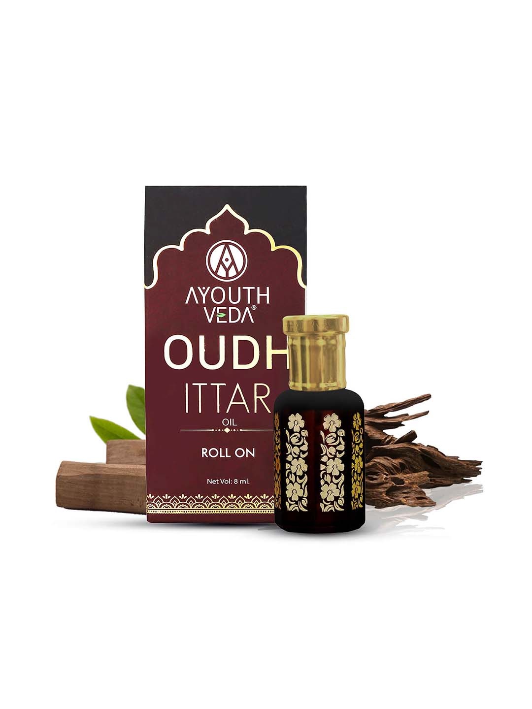 

AYOUTHVEDA Oudh Natural Alcohol Free & Long Lasting Ittar Roll On - 8ml, Black