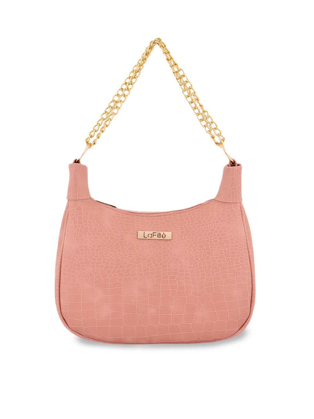 

LaFille Textured Structured Handheld Bag, Peach