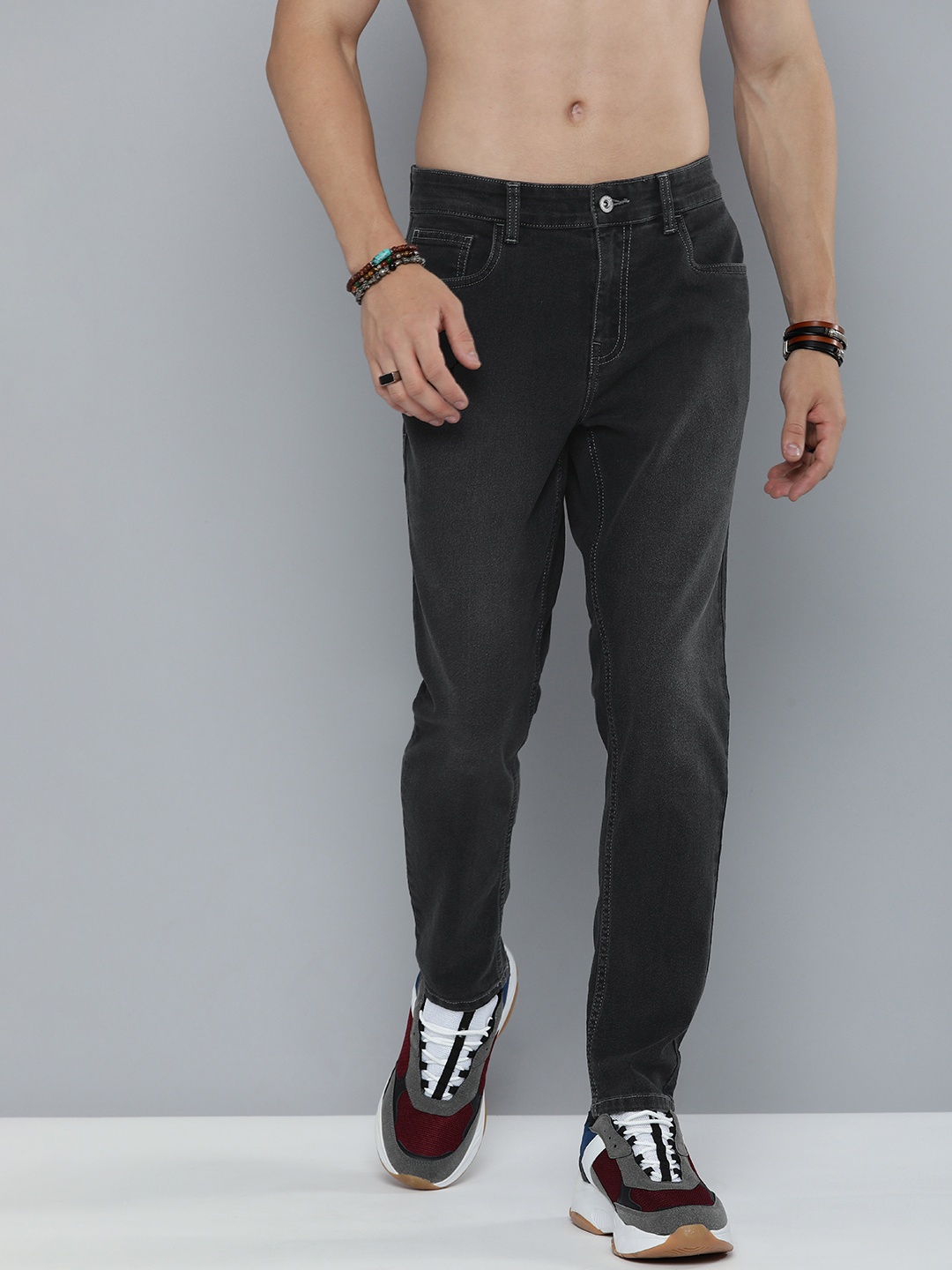 

R Code by The Roadster Life Co Men Erik Tapered Fit Jeans, Grey