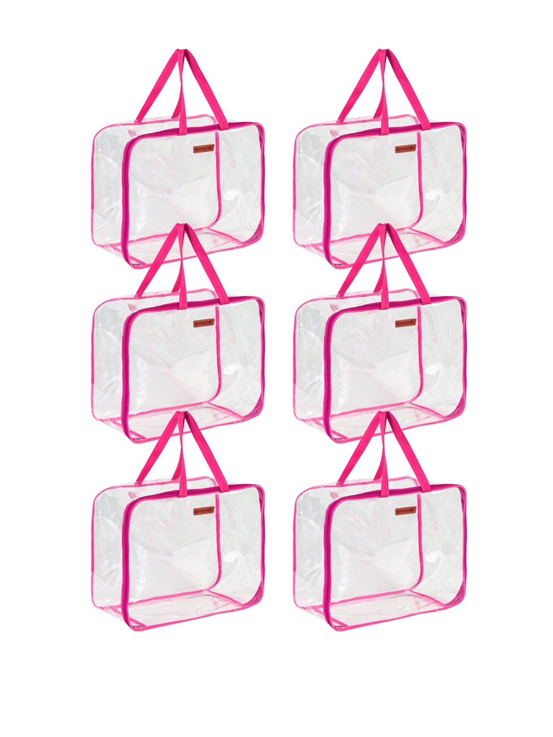 

prettykrafts Pink 6 Pieces PVC Wardrobe Storage Organisers