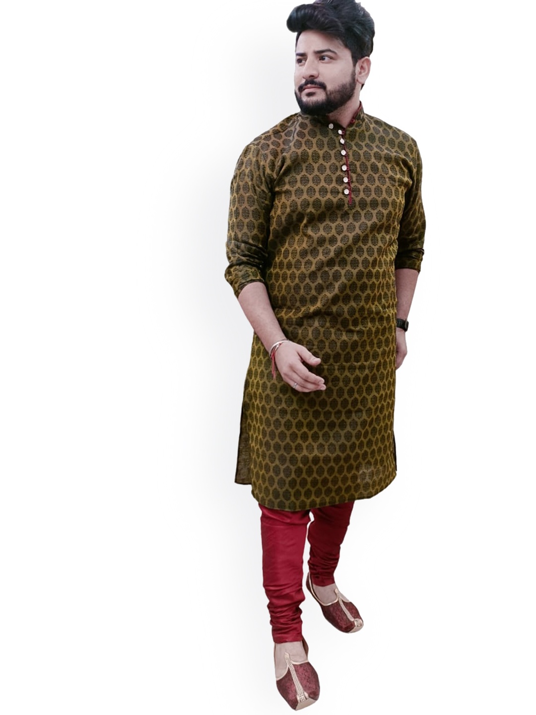 

Sydney Heights Ethnic Motifs Printed Kurta with Churidar, Black