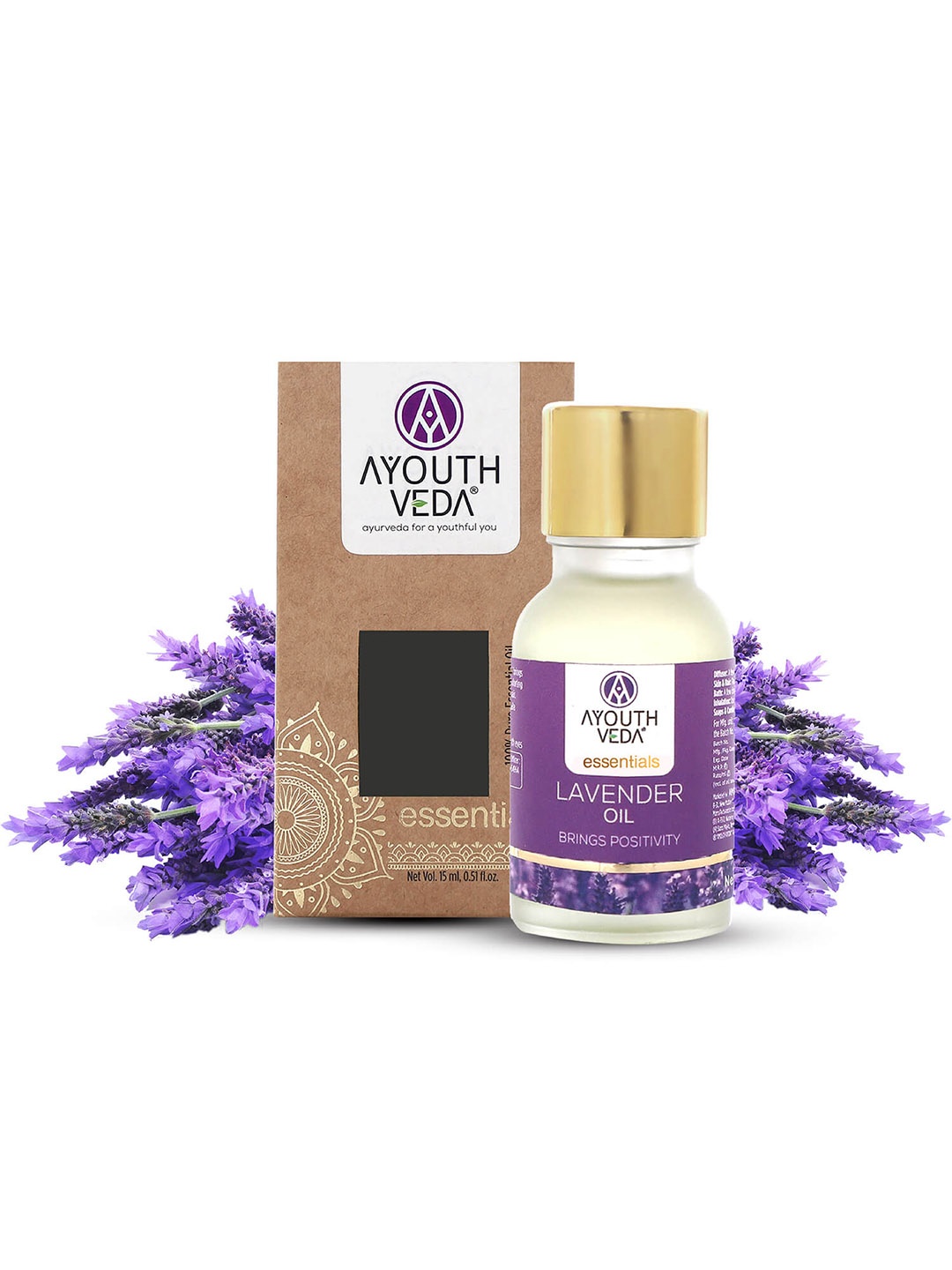 

AYOUTHVEDA 100% Pure & Natural Lavender Essential Oil for Skin & Hair - 15ml, White