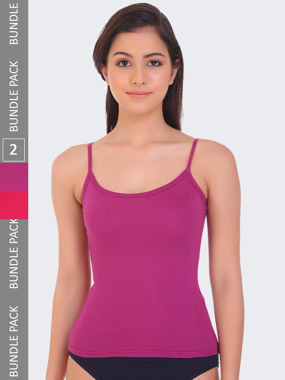 

POOJA RAGENEE Pack of 2 Pure Cotton Camisole, Purple