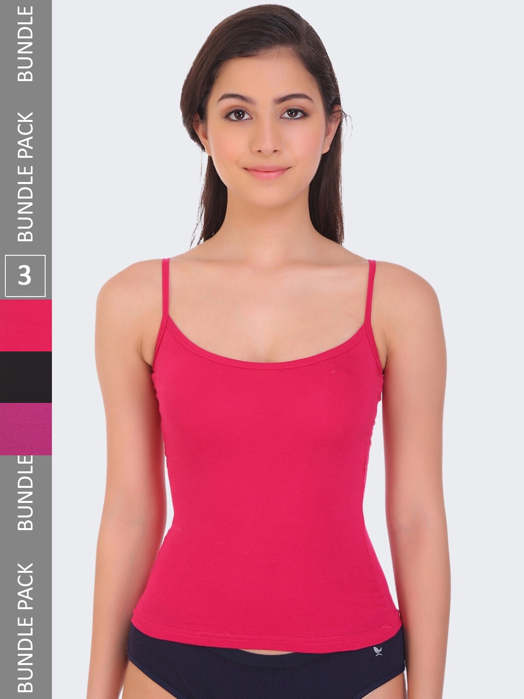 

POOJA RAGENEE Pack of 3 Pure Cotton Camisole, Purple