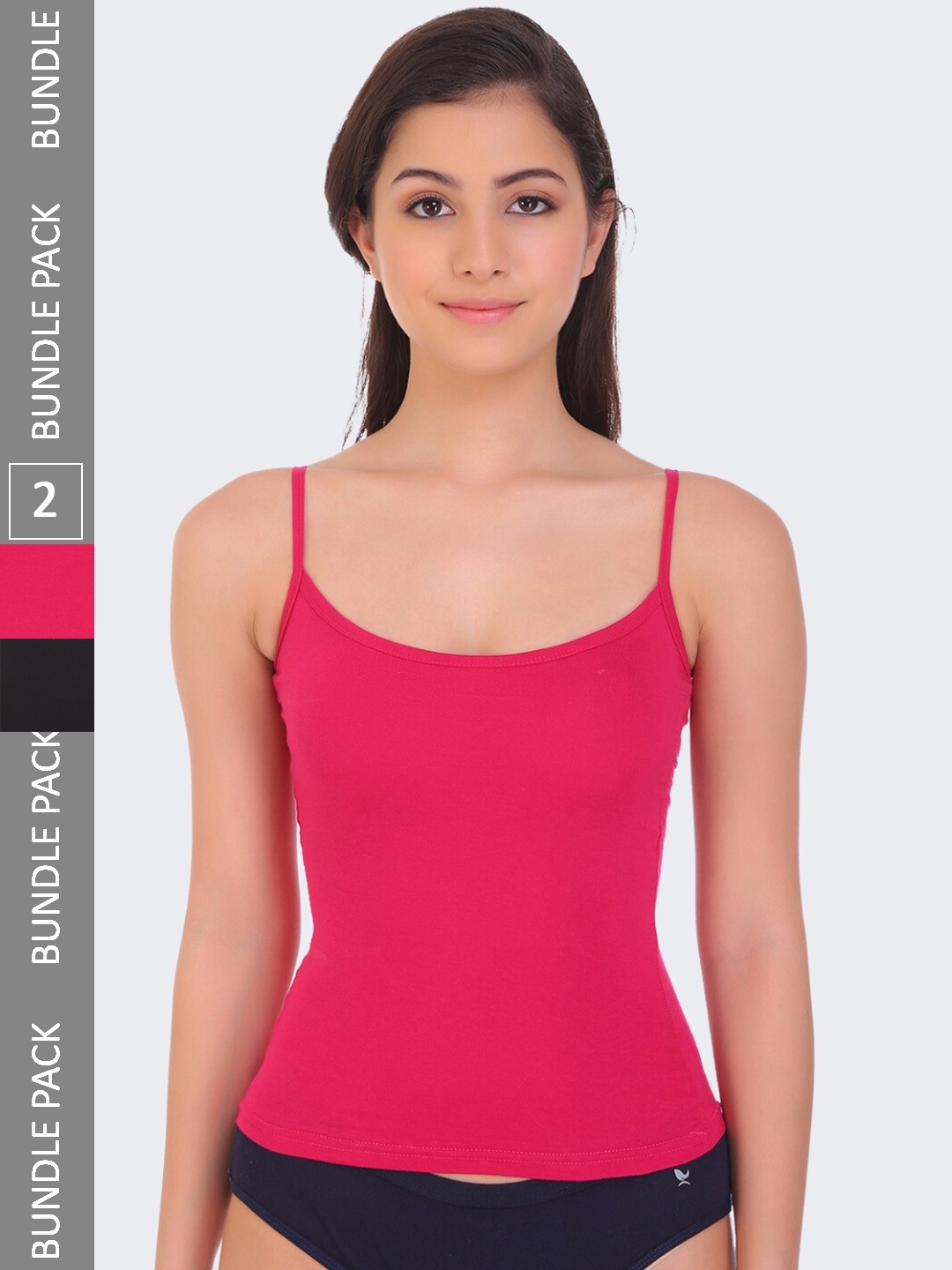 

POOJA RAGENEE Pack of 2 Pure Cotton Non Padded Camisole, Magenta