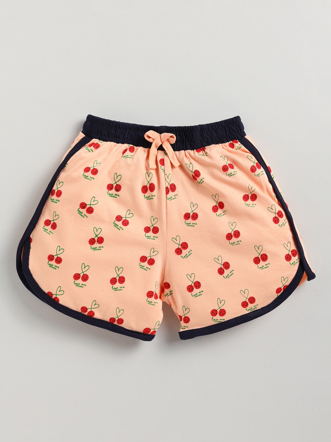 

Redden Girls Printed Slim Fit Cotton Shorts, Peach