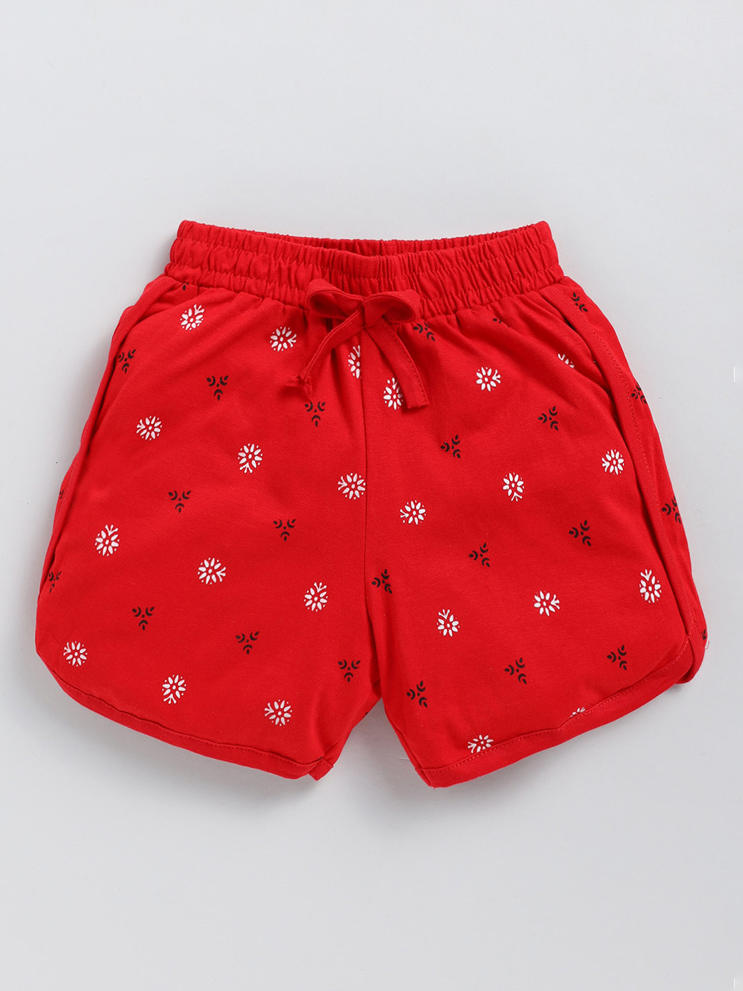 

Redden Girls Conversational Printed Cotton Slim Fit Shorts, Red