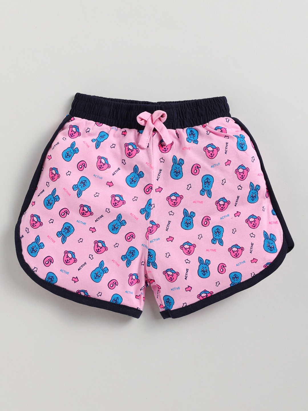 

Redden Girls Conversational Printed Cotton Slim Fit Shorts, Pink