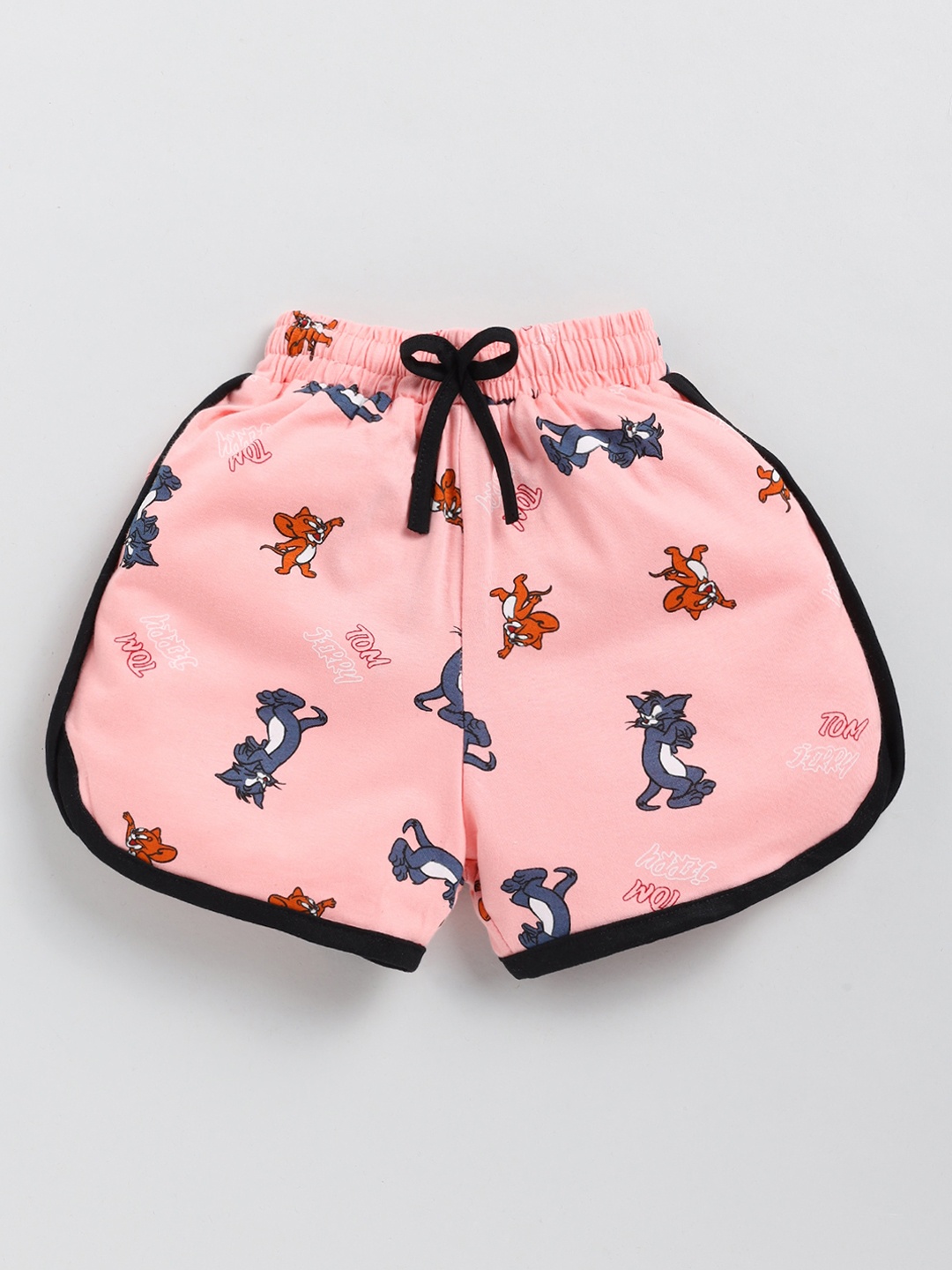 

Redden Girls Conversational Printed Cotton Slim Fit Shorts, Peach