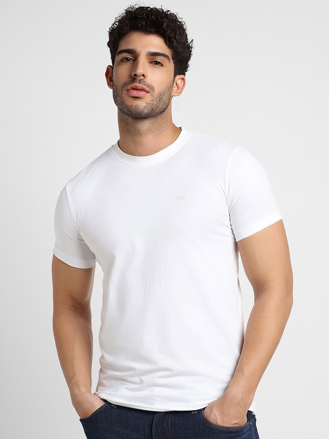 

Peter England Casuals Round Neck Cotton Casual T-Shirt, White