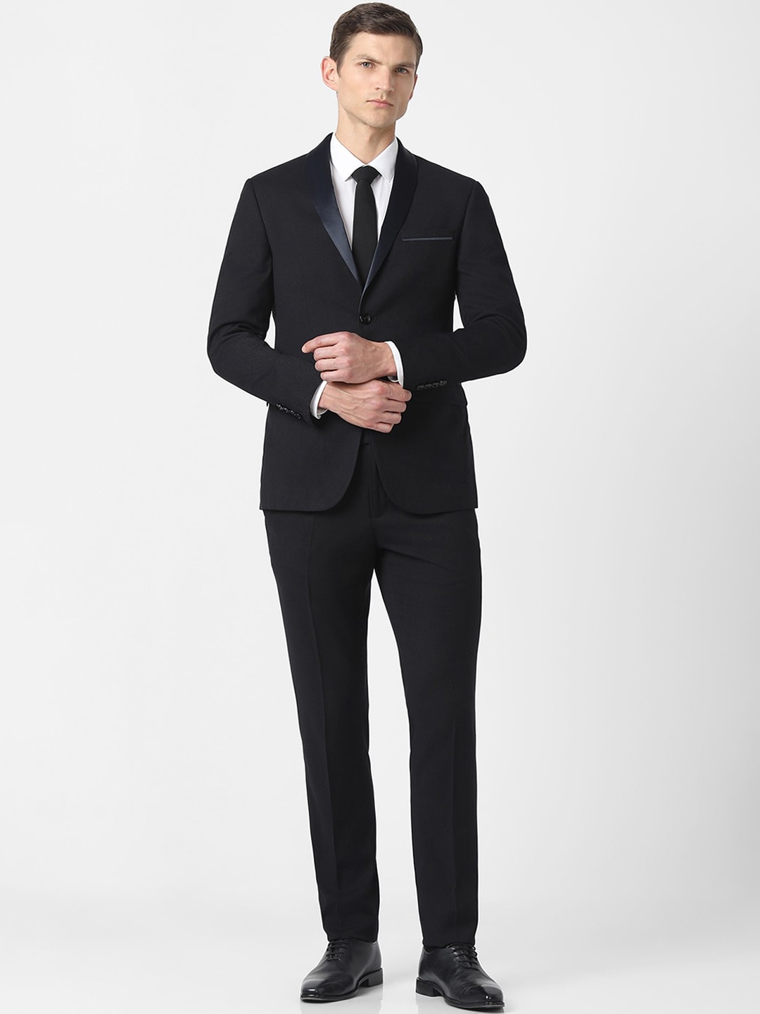 

Peter England Elite Men 2 Pieces Formal Suits, Black