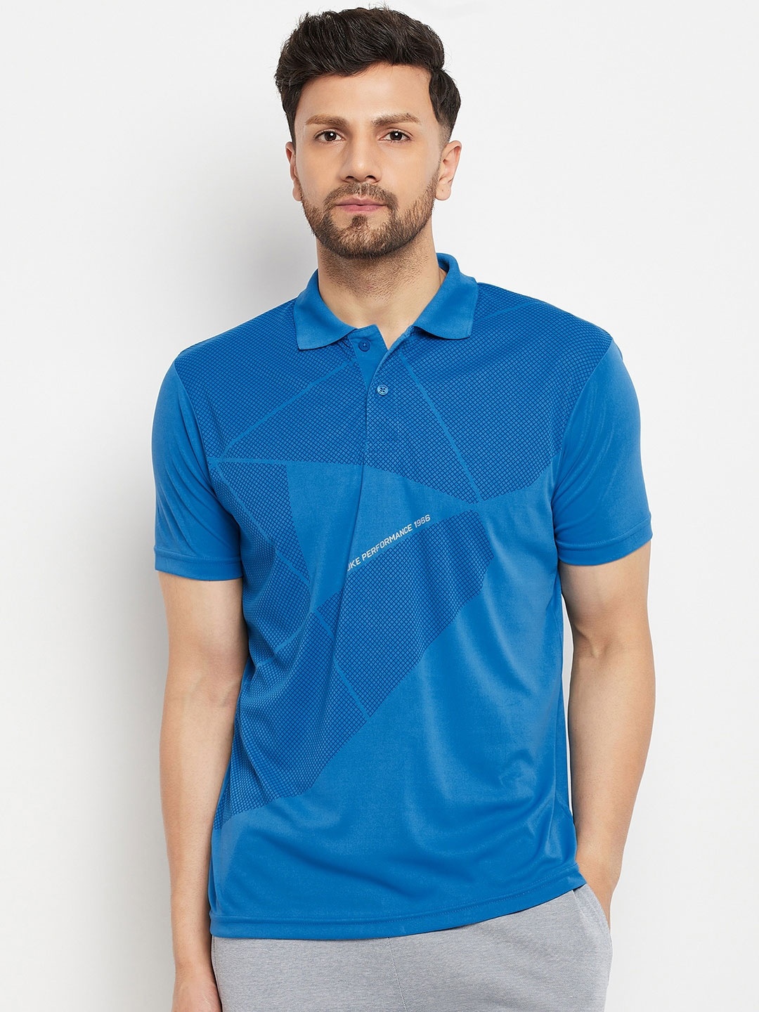 

Duke Abstract Printed Polo Collar T-shirt, Blue