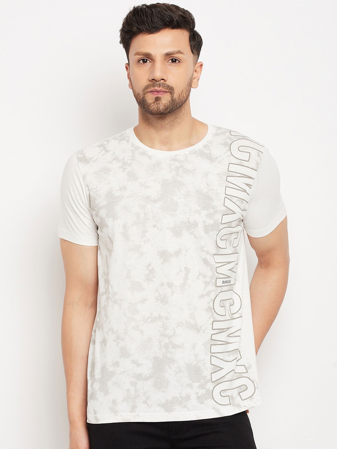 

Duke Typography Printed Slim Fit Cotton T-shirt, White