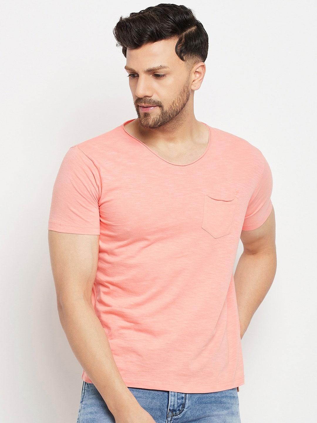 

Duke Roun Neck Cotton Slim Fit T-shirt, Peach