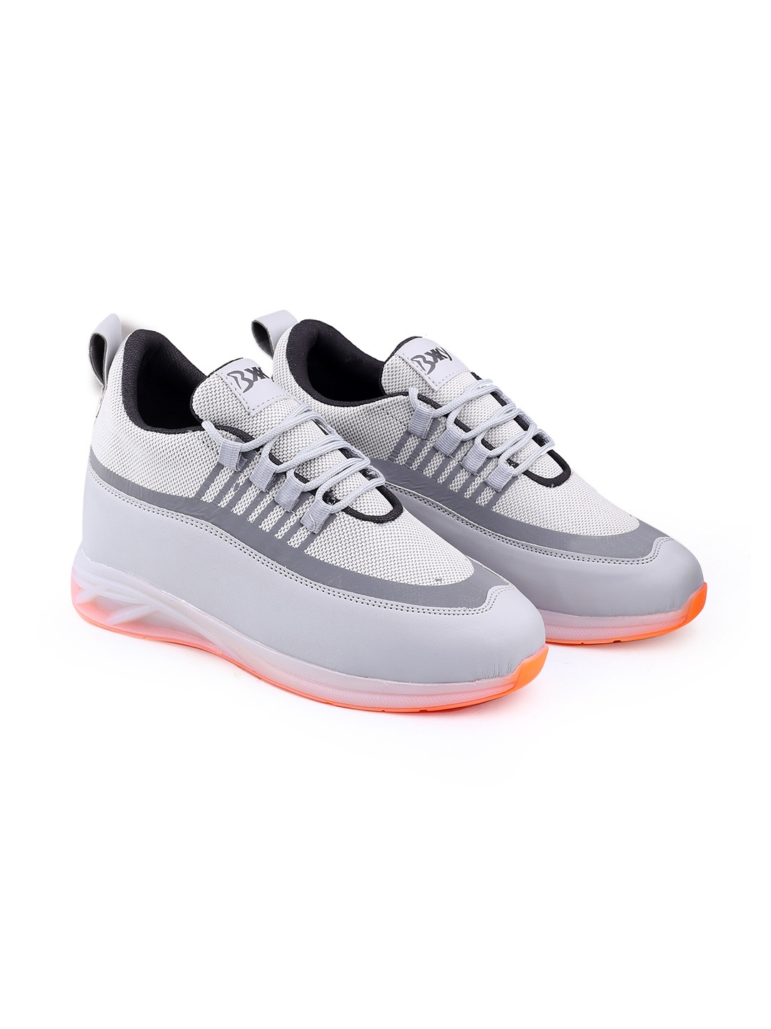 

Bxxy Men Flyknit Technology Height Increasing Running Shoes, White