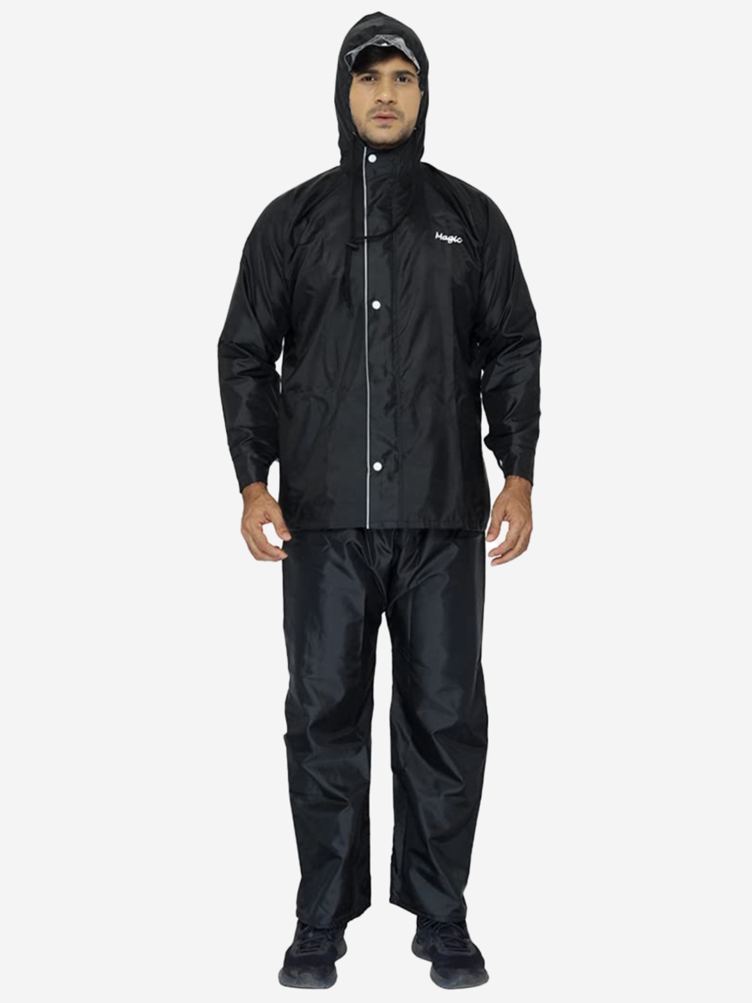 

THE CLOWNFISH Reversible Double Coating Rain Suit, Black