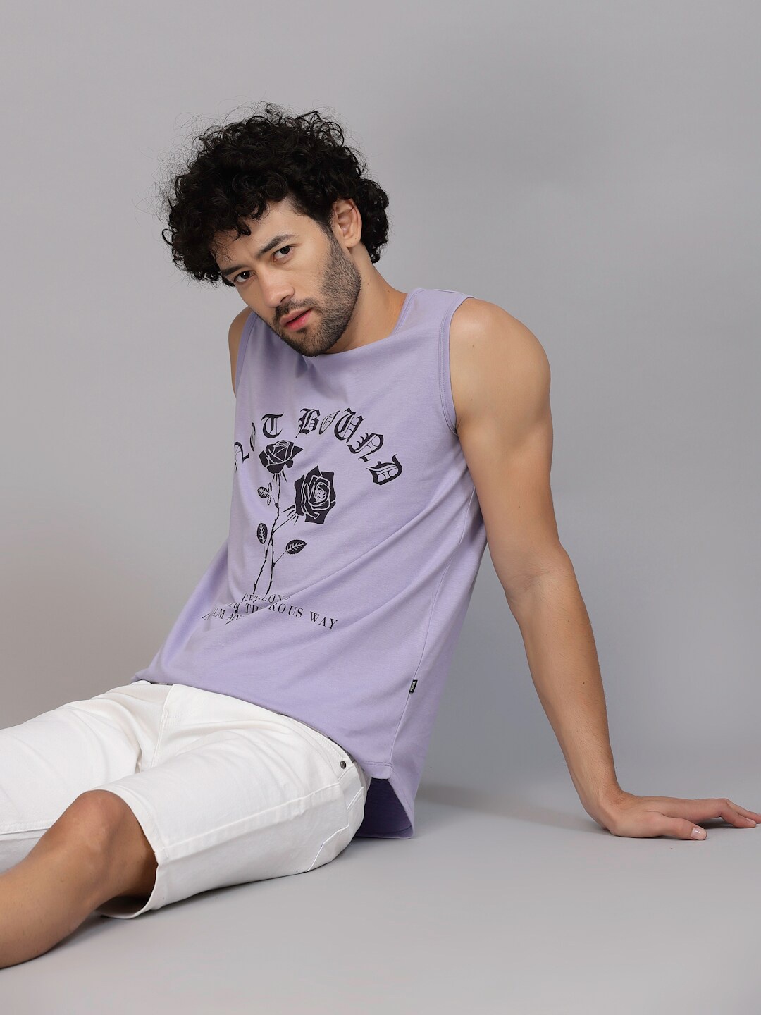 

Rigo Men Printed Gym Vests, Purple