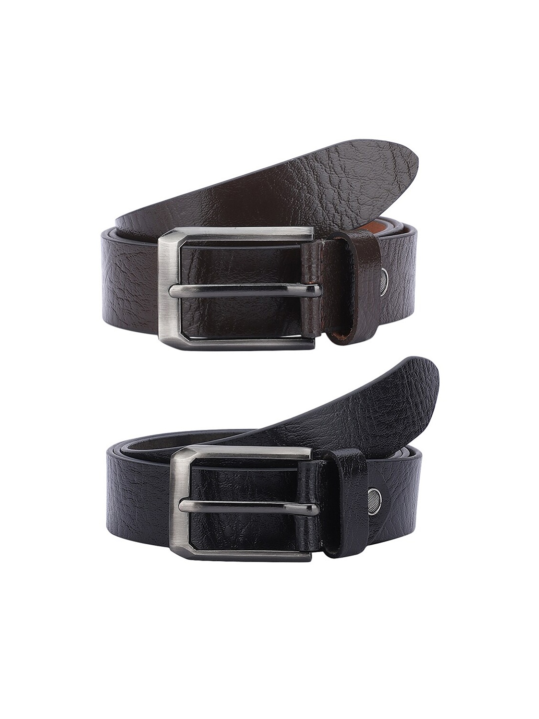 

The Roadster Lifestyle Co. Men Pack Of 2 Black & Brown Leather Belts