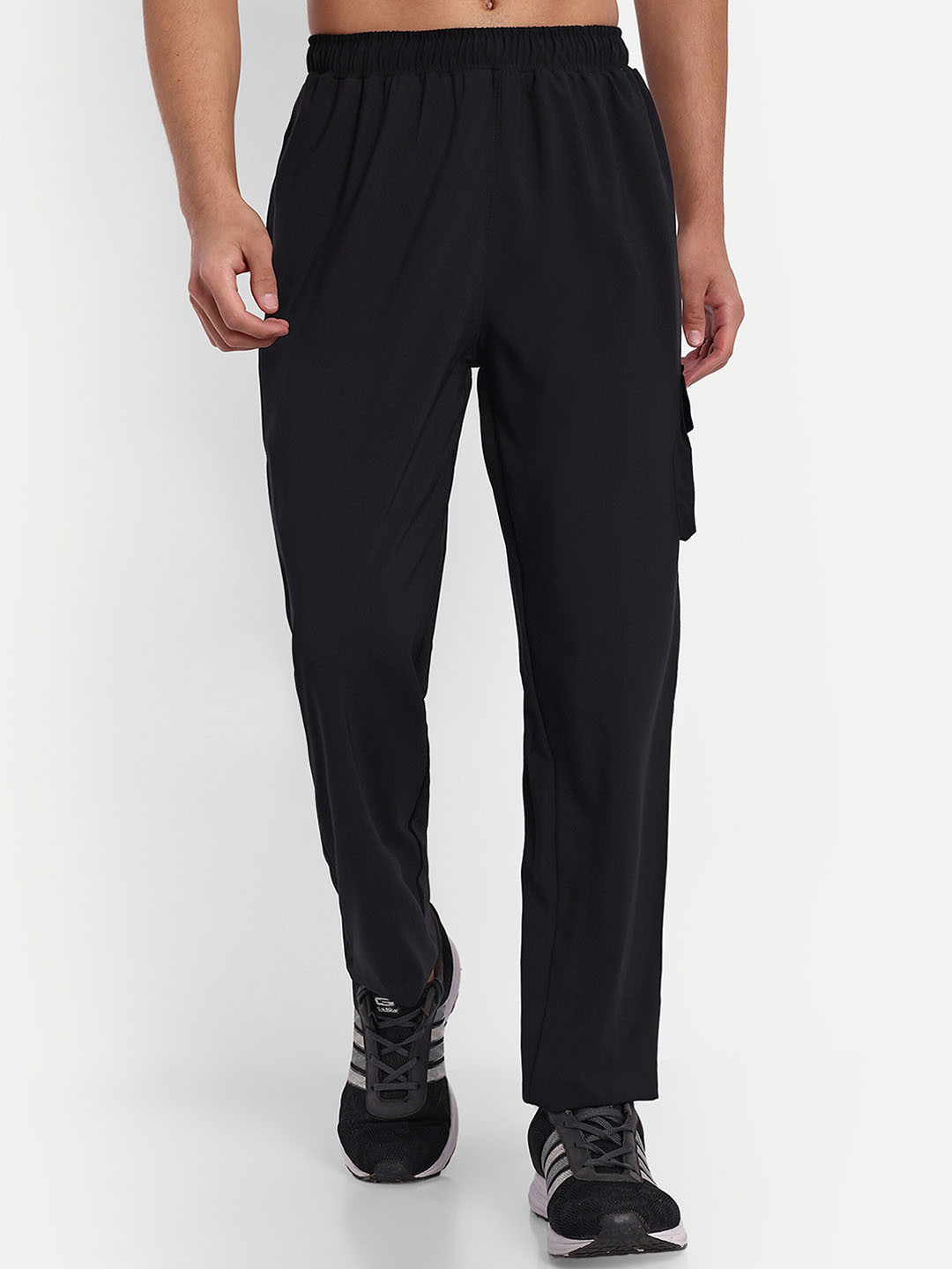

SIAPA Men Mid Rise Antimicrobial Track Pants, Black