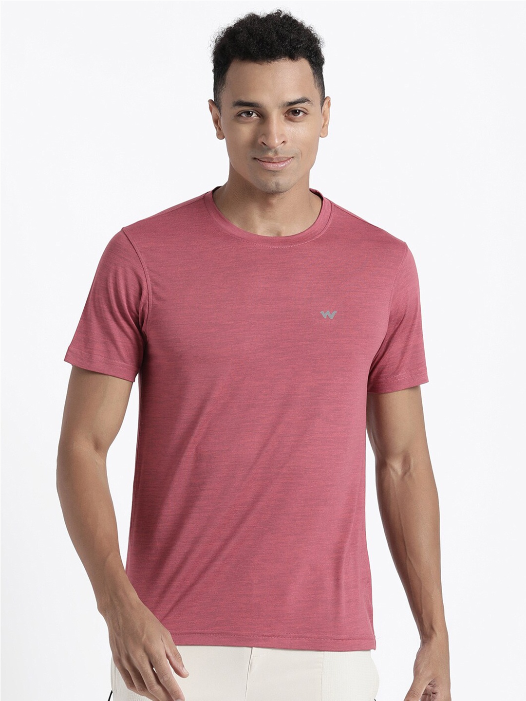 

Wildcraft Men Solid Rapid-Dry T-shirt, Mauve