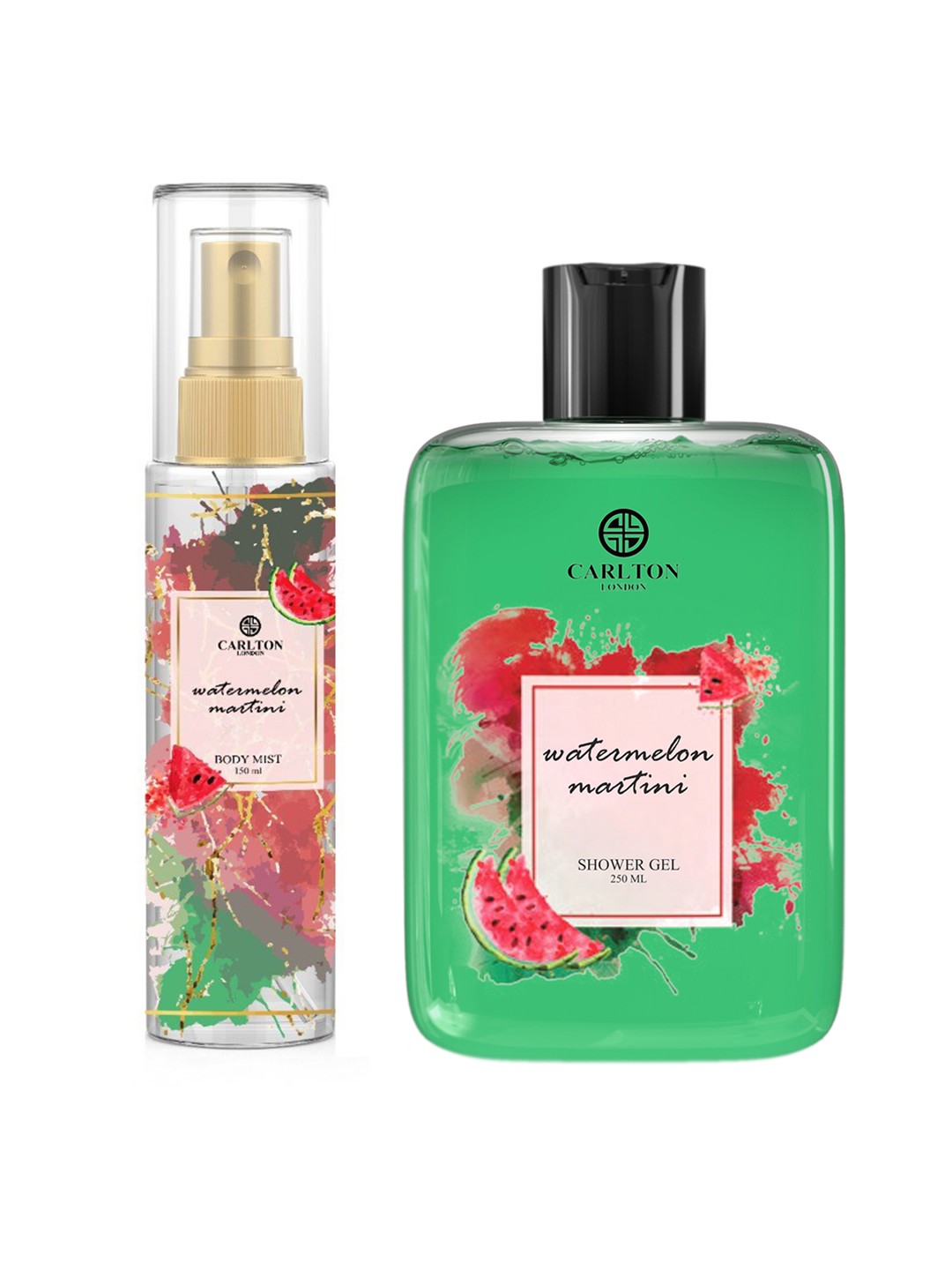

Carlton London Women Watermelon Martini Fragrance Set - Body Mist 150ml & Shower Gel 250ml, Green