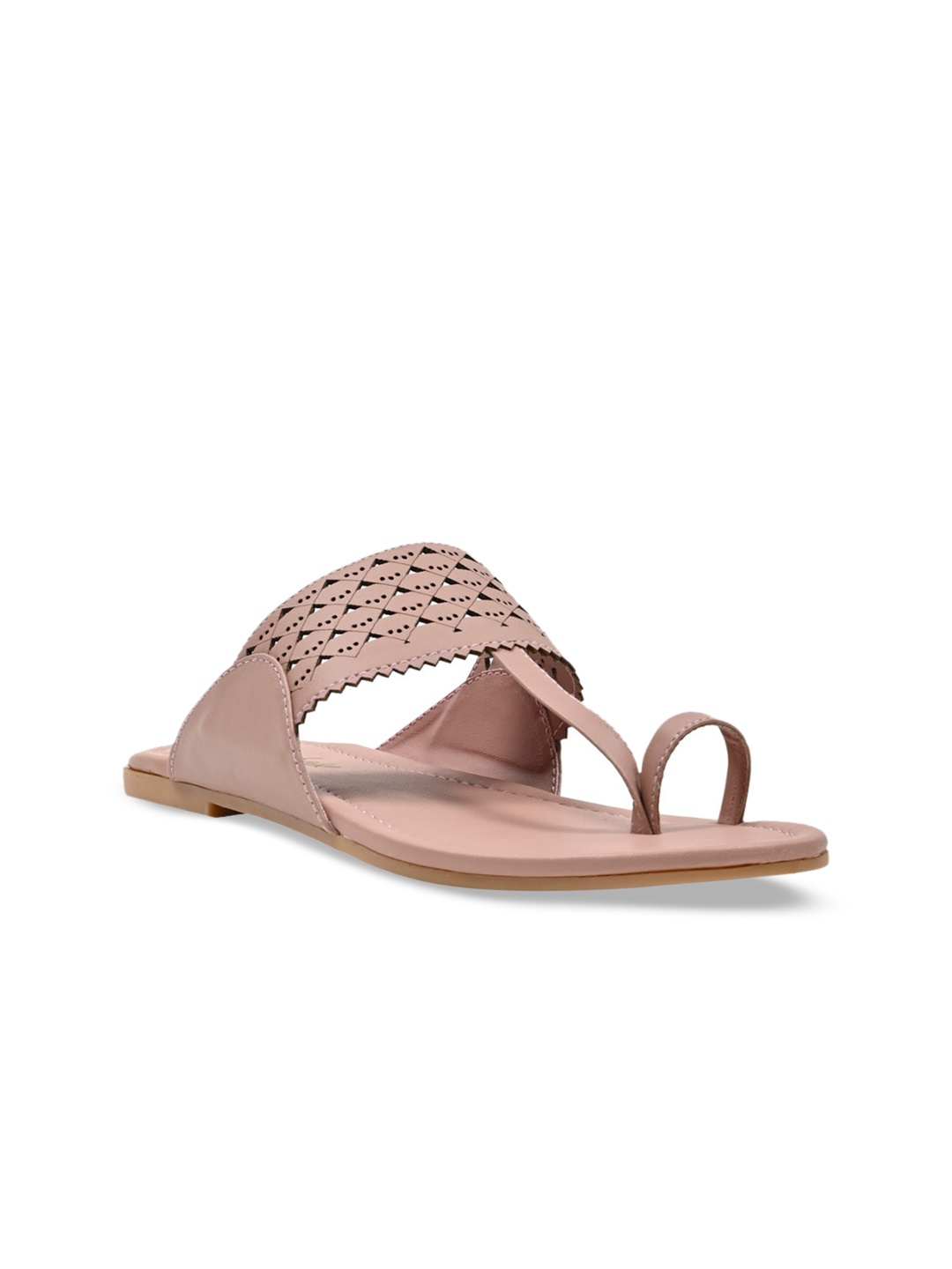 

Anouk Nude-Coloured Laser Cut One Toe Flats