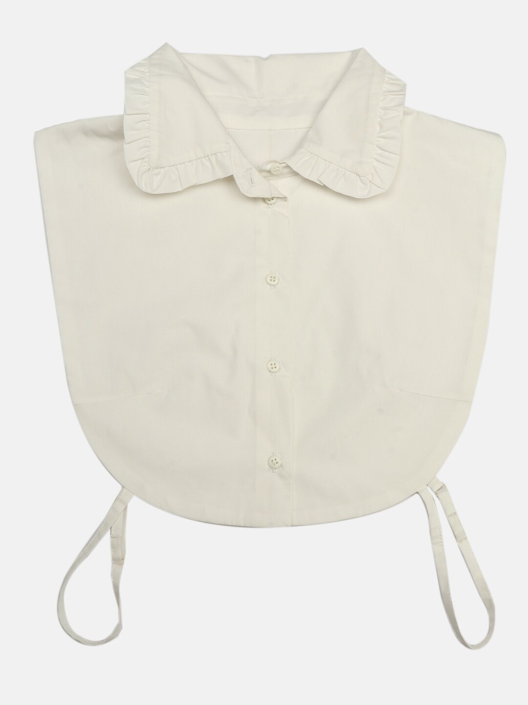 

Beau Design Cotton Detachable Frill Mock Collar, White