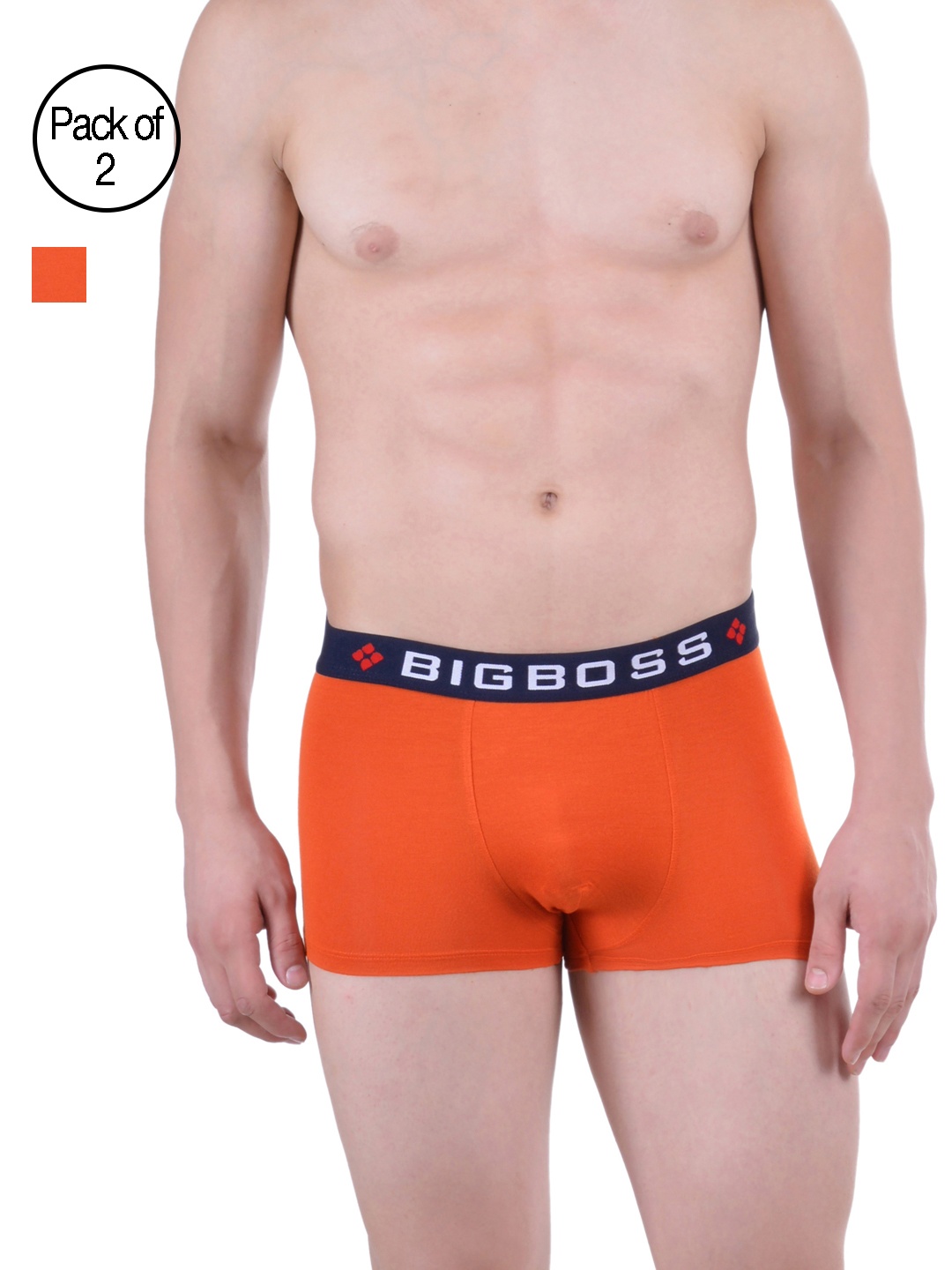 

Dollar Bigboss Men Solid Pack of 2 Micro Modal Trendy Trunk, Orange